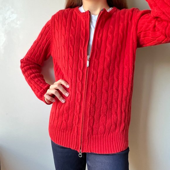 Vintage Eddie Bauer Cotton/Angora/Nylon Sweater in Red - Picture 5 of 13